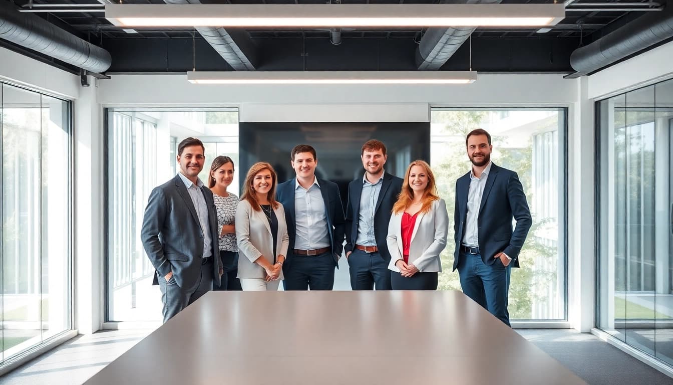 Beraterteam von Unternehmensberatung Firmen in einem modernen Büro, das effektiv zusammenarbeitet.