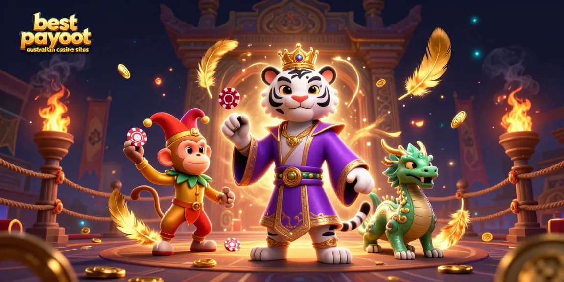 Experience the excitement of best payout australian casino sites with vibrant characters and lively casino elements.