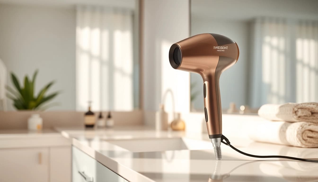 Laifen haartrockner in einem eleganten Badezimmer, das modernes Design und Funktionalität vereint.