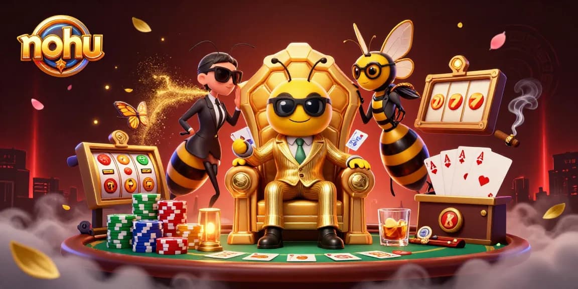 Win big at nohu with vibrant slot reels and enticing characters in a dynamic casino scene.