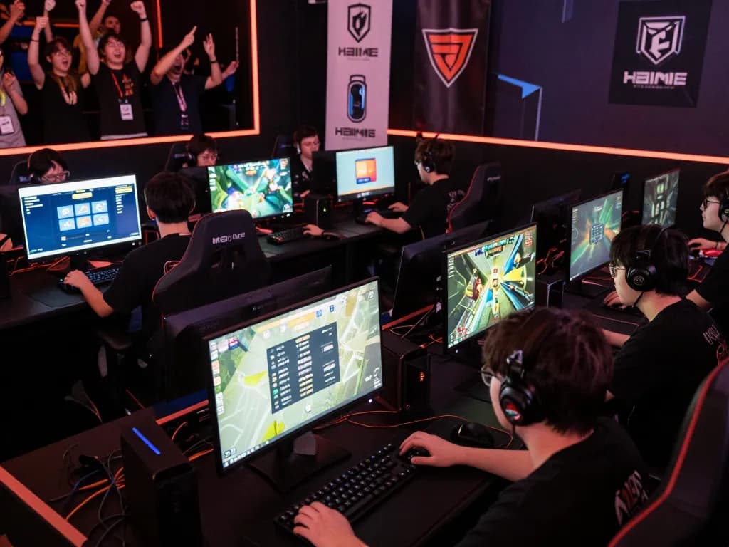 Experience thrilling esports betting with MK8 as players compete at a vibrant tournament venue.
