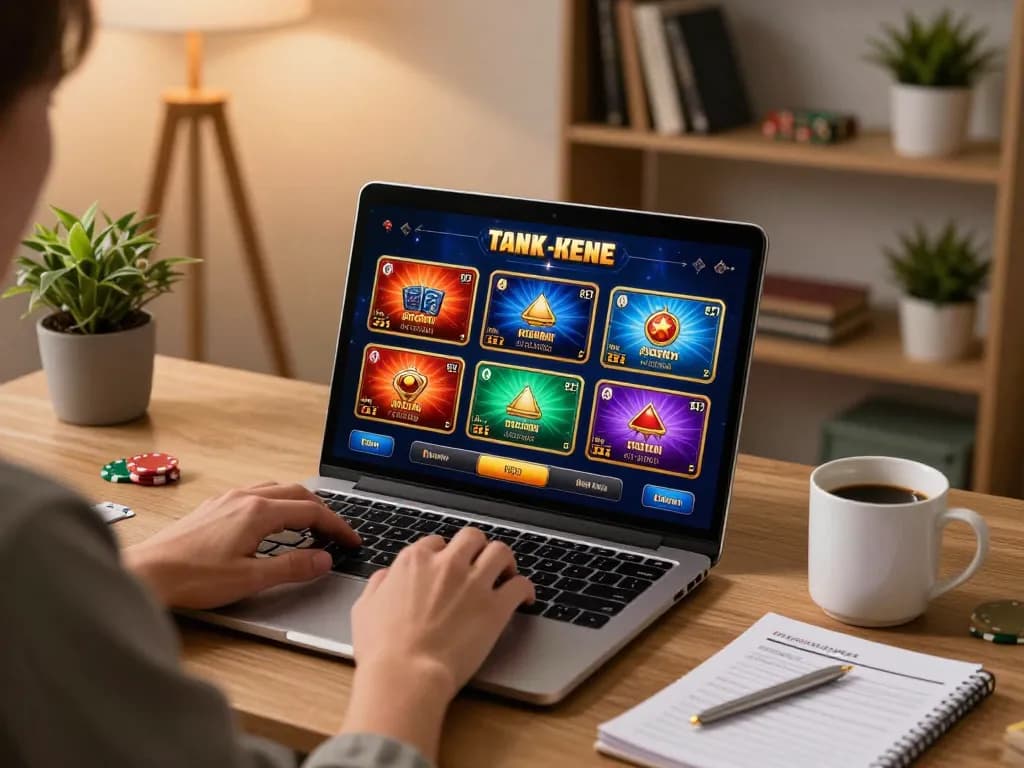 Engaging in online poker gameplay at home with MB66 app showcasing strategic elements and a cozy atmosphere.