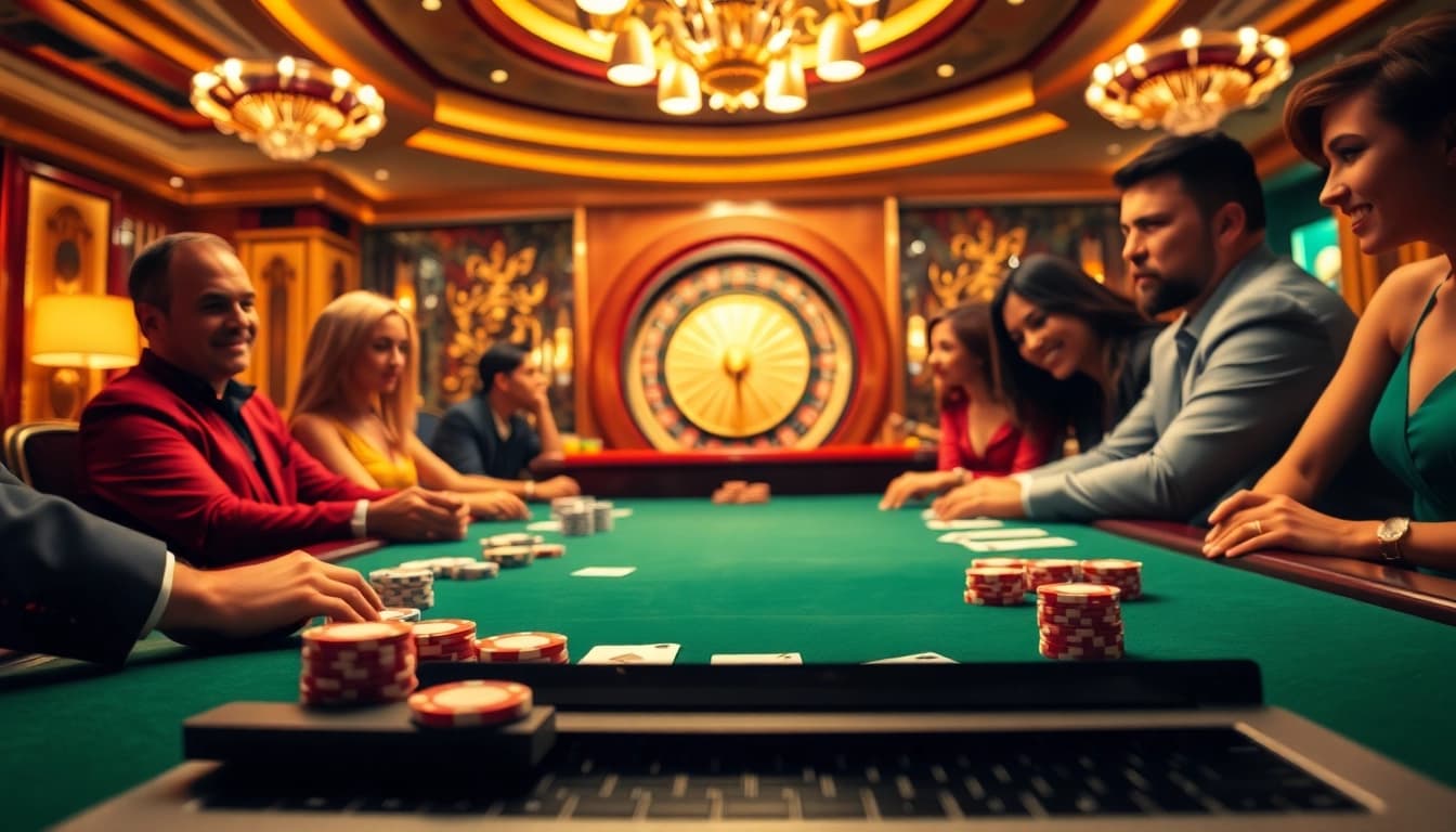 Engaging players at a luxury casino table with tor browser official wiki displayed, showcasing thrilling action.