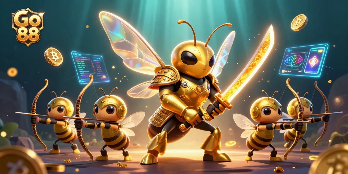 Experience the thrill of Go 88 with vibrant 3D casino elements and dynamic characters in action.