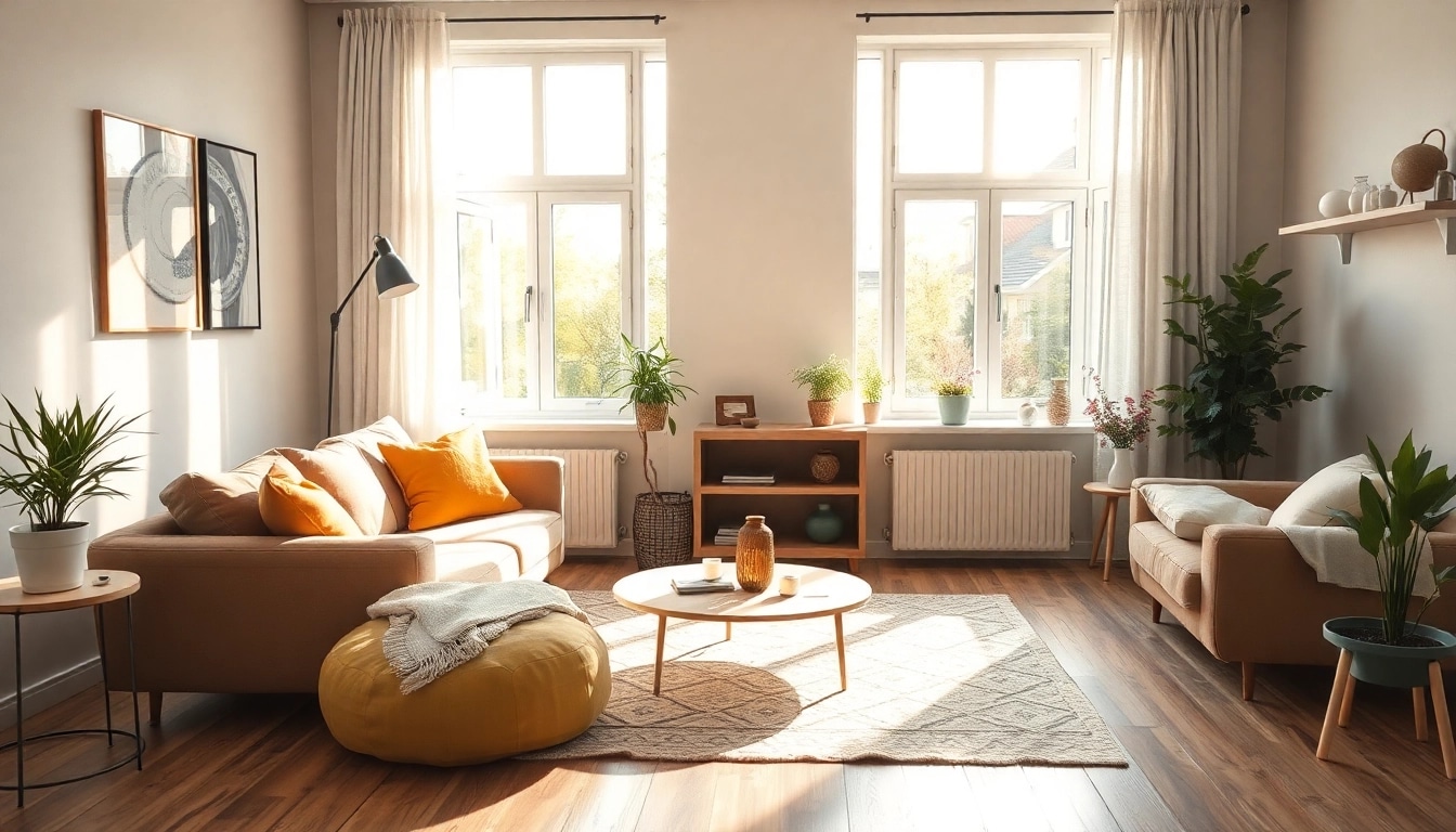 Hauswirtschaftskraft in Hameln reinigt freundlich ein Wohnzimmer mit warmem Licht.
