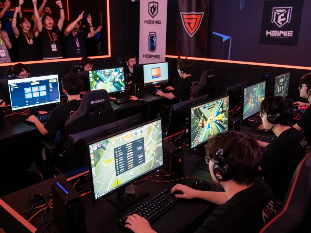 Experience thrilling esports betting with MK8 as players compete at a vibrant tournament venue.
