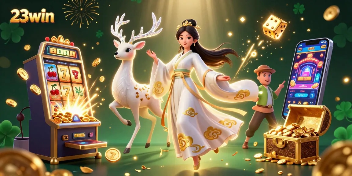 Experience the excitement at 23win with a stunning jackpot explosion and casino vibes!