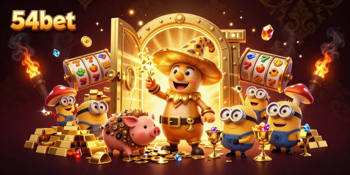 Spin the reels and discover the magic of fortunes with 54bet's enchanting 3D casino illustration.