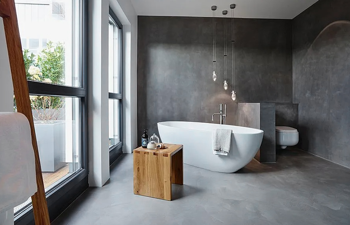 Trendige Designs: Mikrozement als Alternative zu Fliesen im Badezimmer
