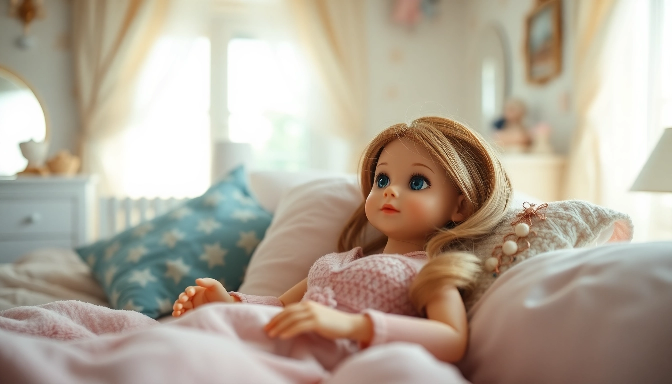 Verfügbare Love Dolls in einer gemütlichen Schlafzimmerumgebung präsentieren verschiedene Texturen.