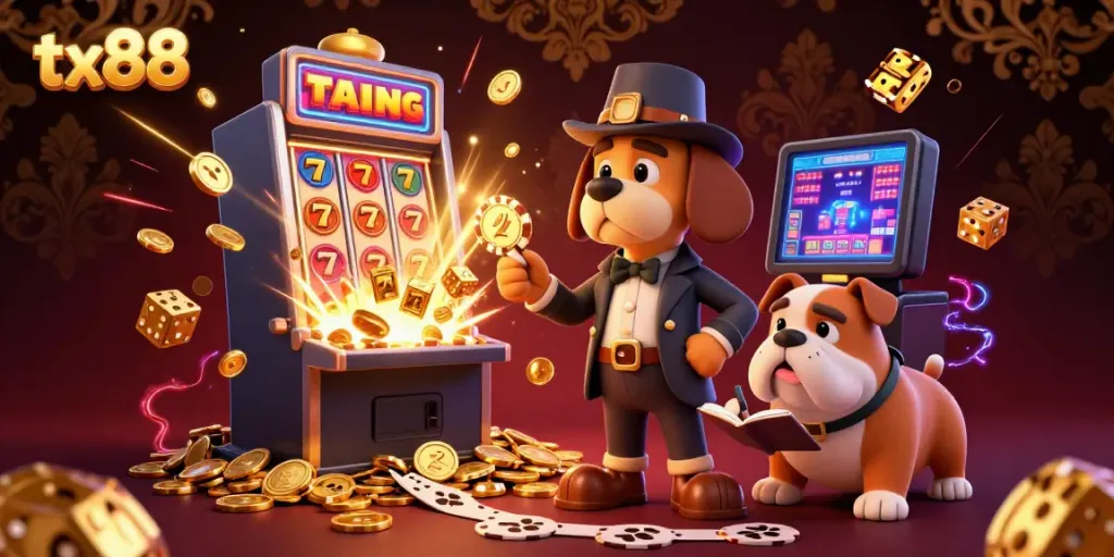 Engage in gaming thrills with tx88 as a detective duo uncovers jackpot treasures in this vibrant casino adventure.