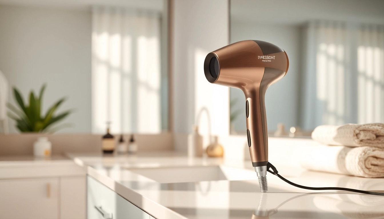 Laifen haartrockner in einem eleganten Badezimmer, das modernes Design und Funktionalität vereint.