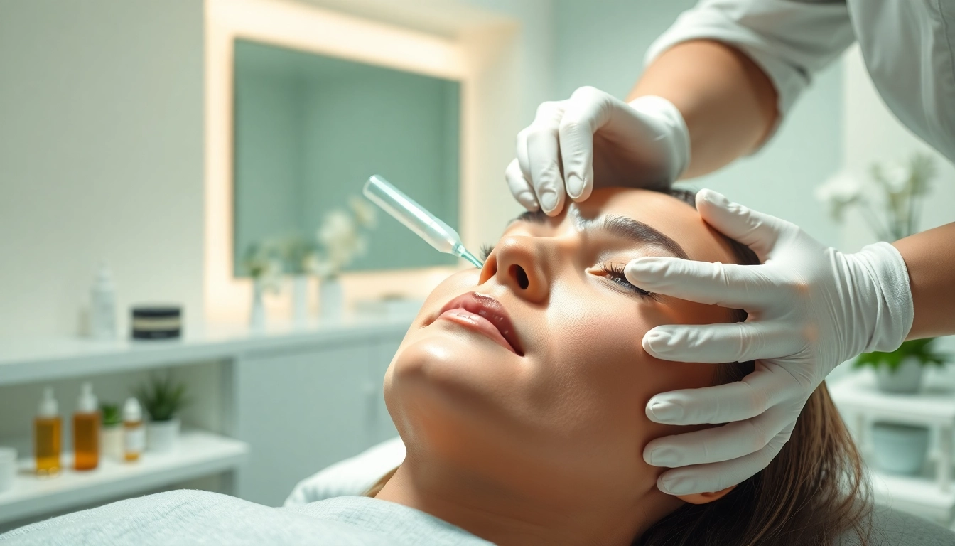 Mesotherapie Gesicht Behandlung in einer modernen und ruhigen Hautpflegeumgebung