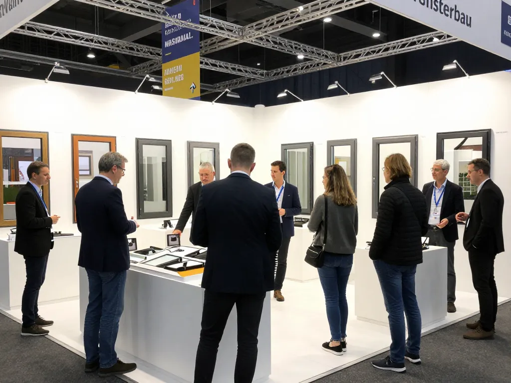 Innovative Fensterbau-Ausstellungsszene, die moderne Fensterdesigns und Branchenkooperationen zeigt.