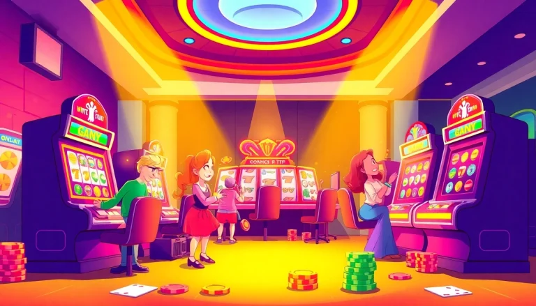 Exciting action at casinos ohne lizenz with players enjoying slots and table games.