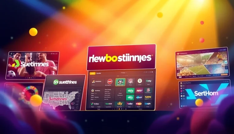 Showcase of neue wettanbieter with modern interfaces highlighting sports betting options and bonuses.