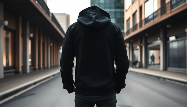 Trage den stylishen hoodie streetwear mit grafischen Designs für ein lässiges Outfit.