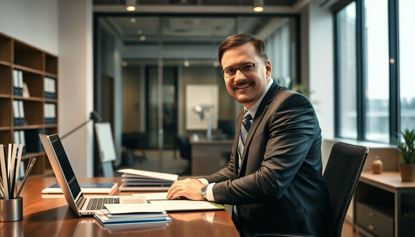 Headhunter, der professionell in einem modernen Büro arbeitet und nach geeigneten Talenten sucht.