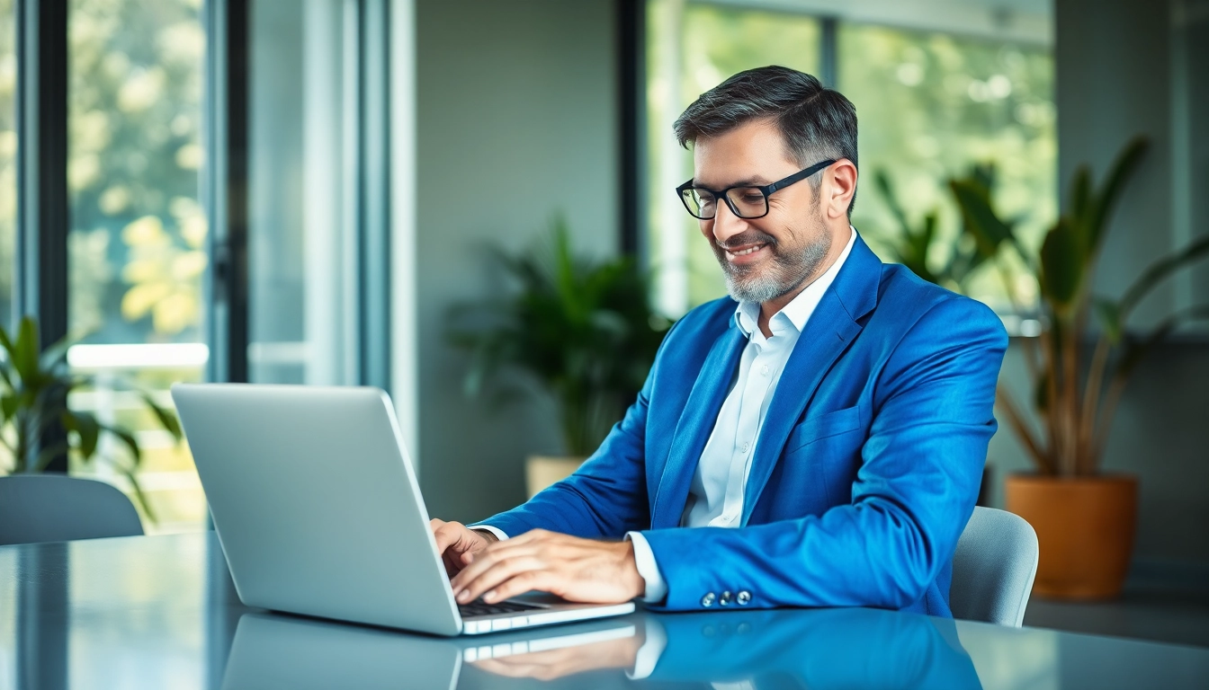 Headhunter Ärzte in einem modernen Büro beim Arbeiten am Laptop.