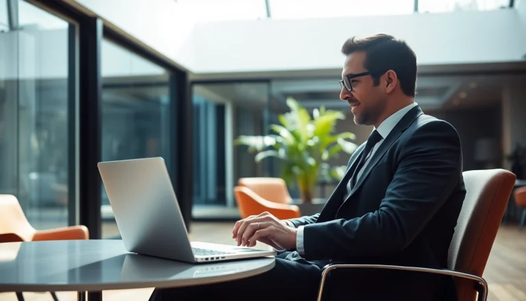 Begegnung zwischen Headhunter und Kandidaten in einer modernen Headhunter Agentur, die Professionalität und Dynamik verkörpert.