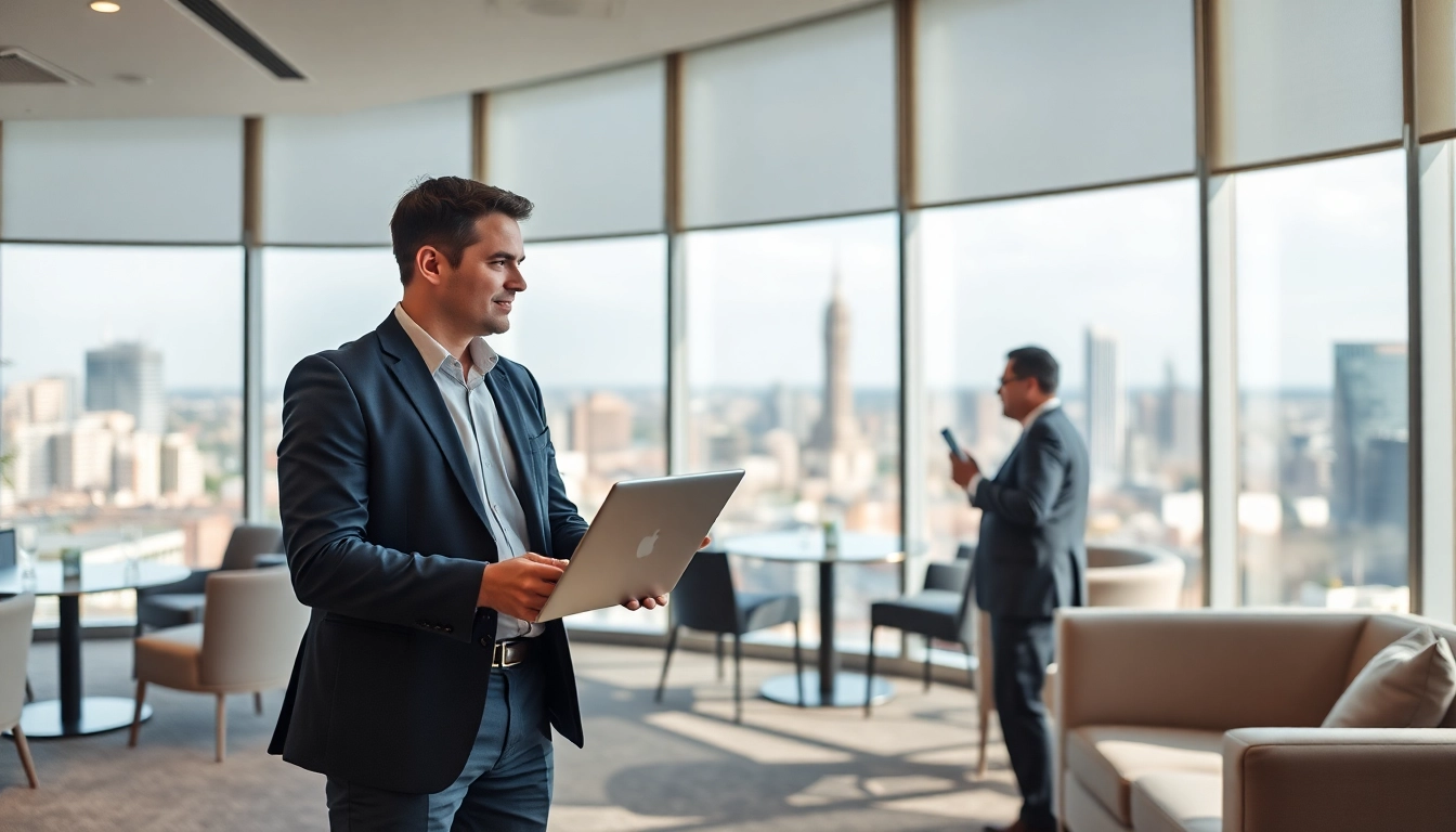Headhunter Gastronomie berät Bewerber in einem modernen Büro, strahlt Professionalität aus.