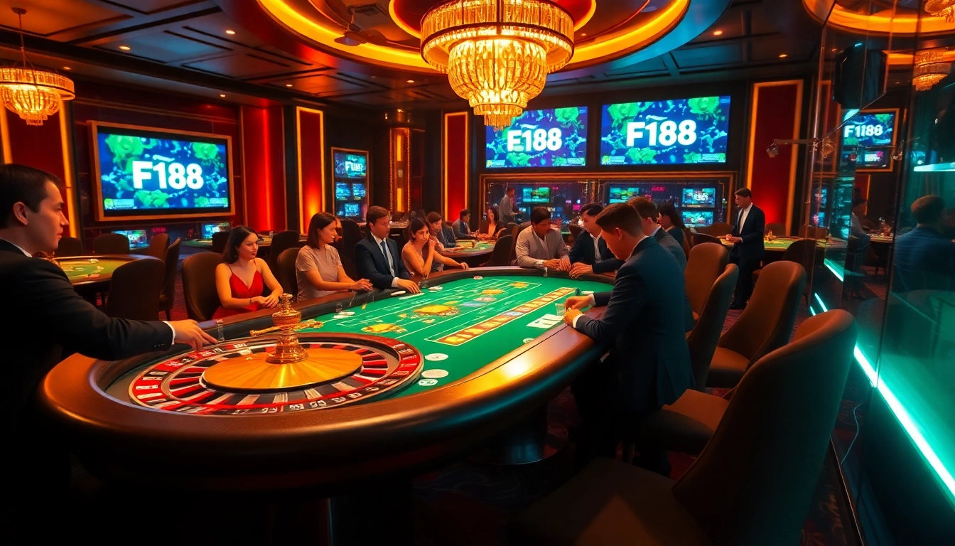 Experience the excitement of F168's premier casino games with vibrant poker tables and strategic gameplay.