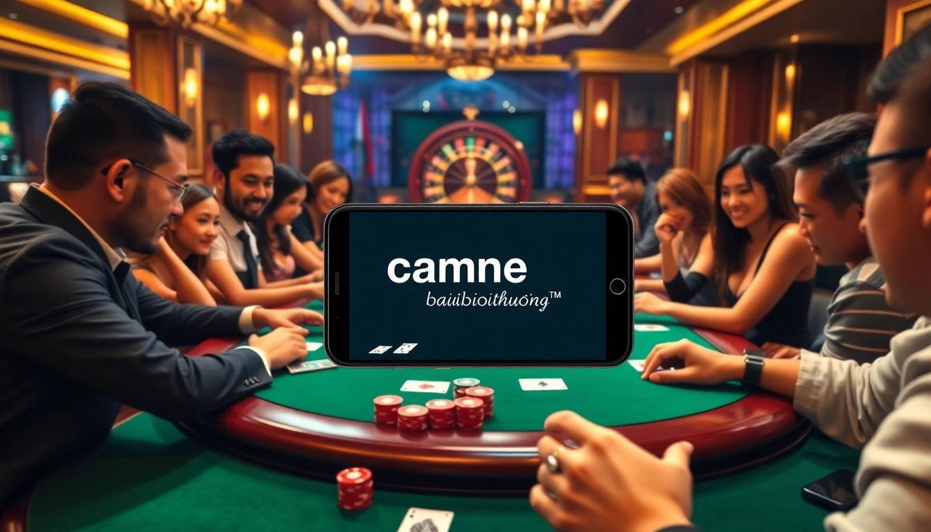 Exciting poker game at gamebaidoithuong.trading with vibrant players and rich casino details.