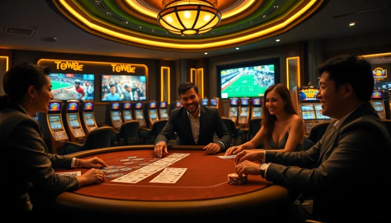 Engaging bettors participating in sports betting at thể thao xn88 with vibrant casino ambiance.