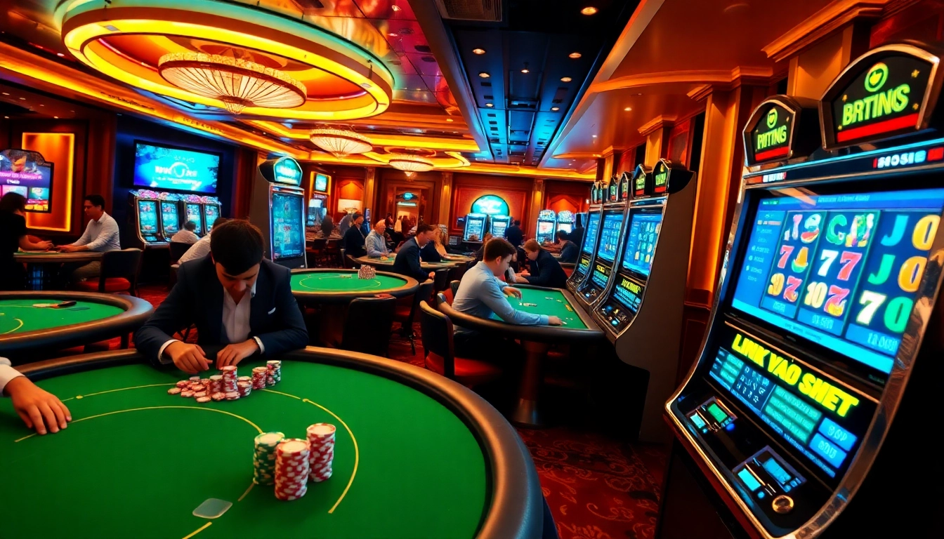 Engaging players at tables focusing on link vào shbet, showcasing vibrant casino action.