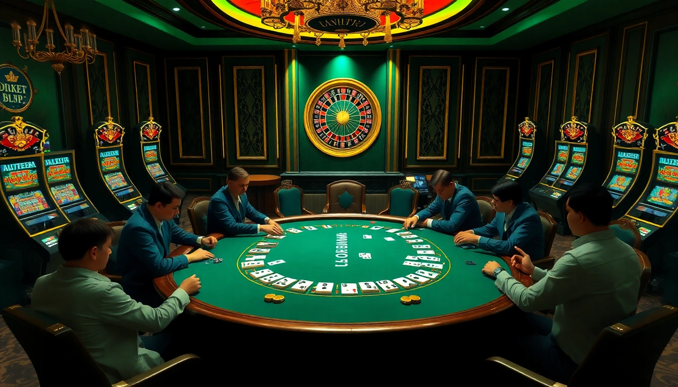 Experience thrilling poker action at https://9bet.buzz/ with beautiful casino decor and vibrant energy.