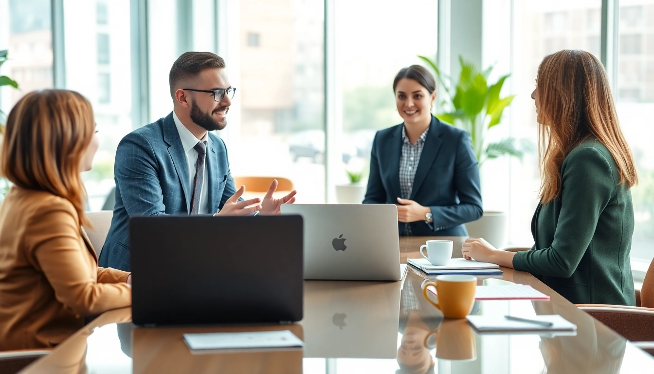 Professionelle Personalvermittlung Beratung in modernem Büro mit aktiven Klienten.