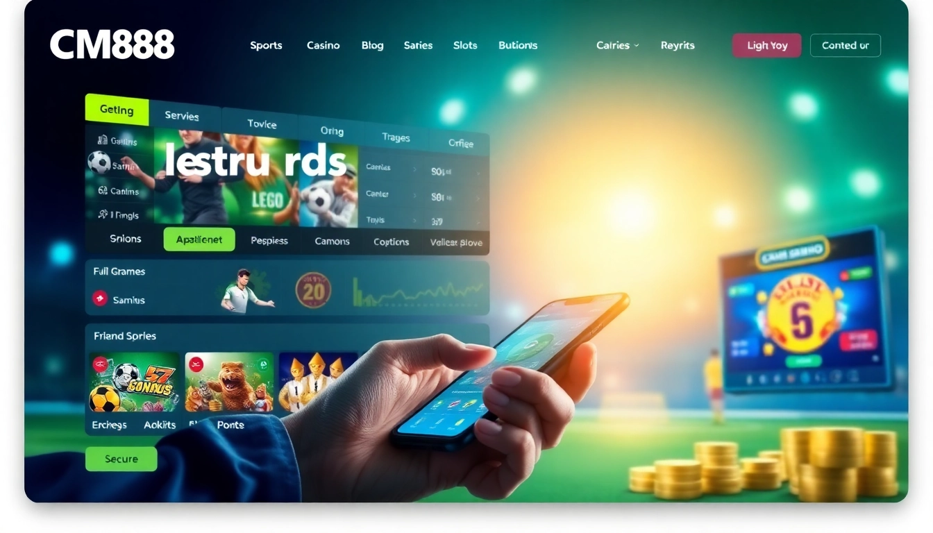 CM88 online betting platform interface showcasing sports, casino, and slots.