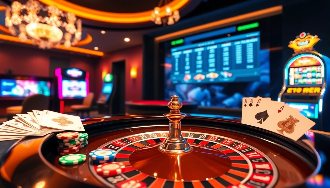 Engaging scene depicting CM88 trang chủ with vibrant roulette, chips, and live betting features.