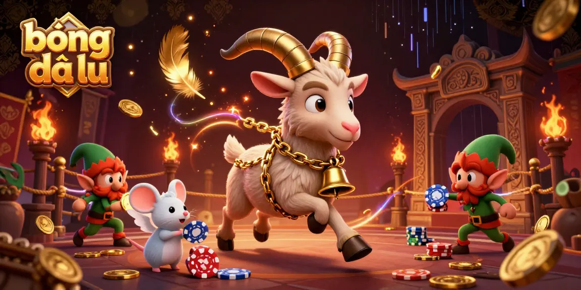 Bóng đá lu showcases a vibrant holiday-horror casino scene featuring Krampus, an angel mouse, and playful gremlin elves engaging in spirited gambling.